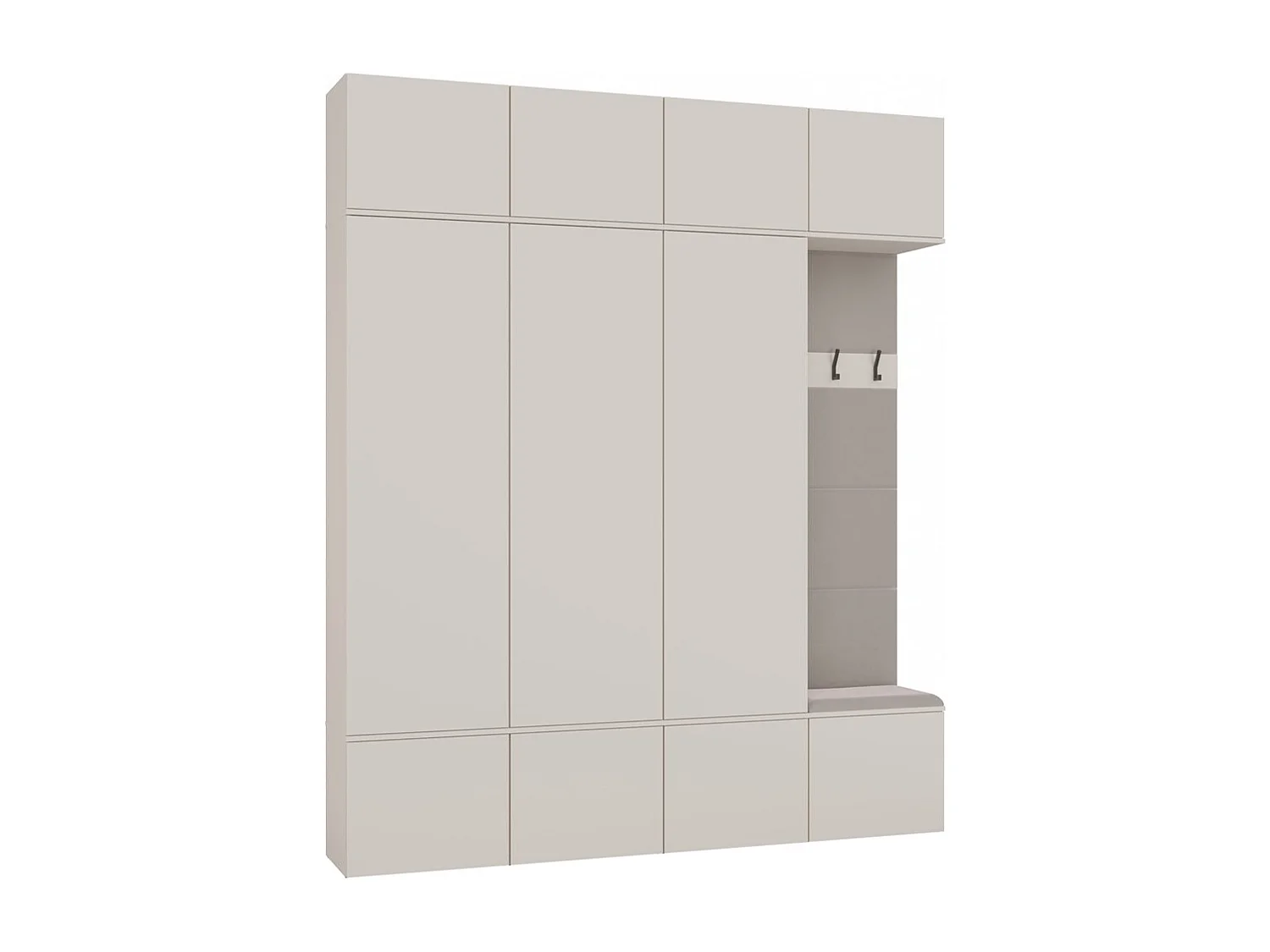 Armoire, cachemire / beige, 200 x 238 x 35 cm