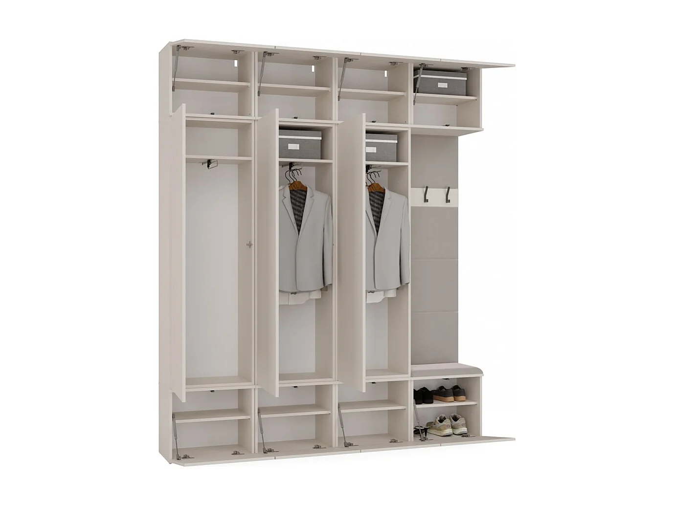 Armoire, cachemire / beige, 200 x 238 x 35 cm