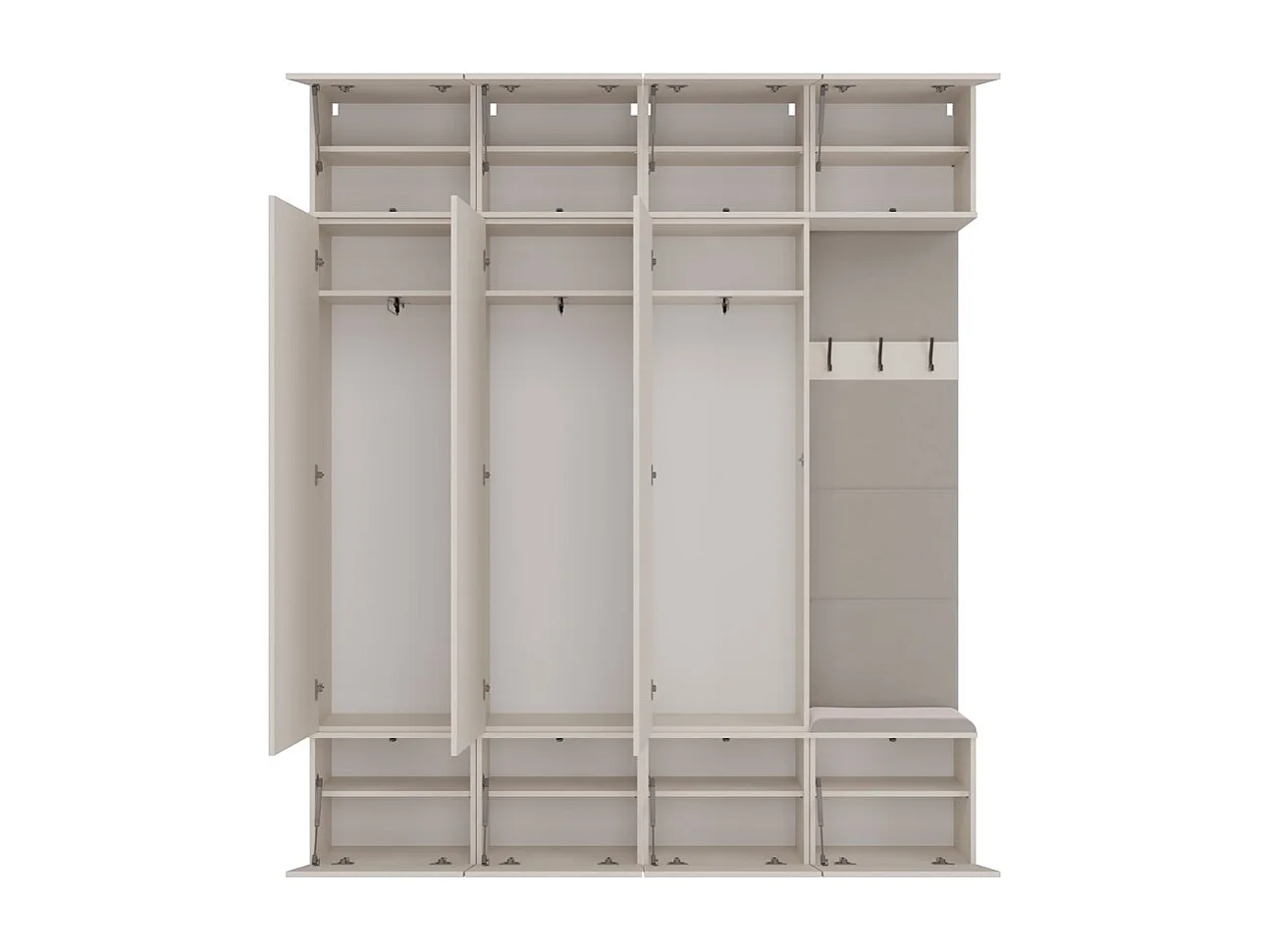 Armoire, cachemire / beige, 200 x 238 x 35 cm