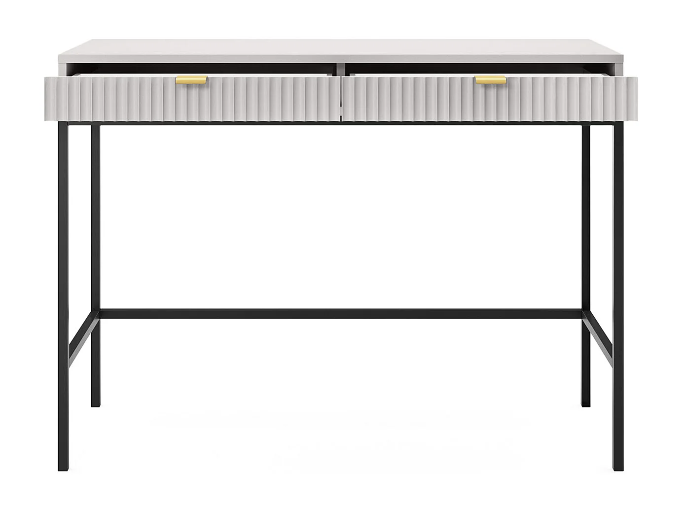 SCHMINKTISCH: Grau, Schwarz, 104 x 78 x 50 cm, goldene Griffe