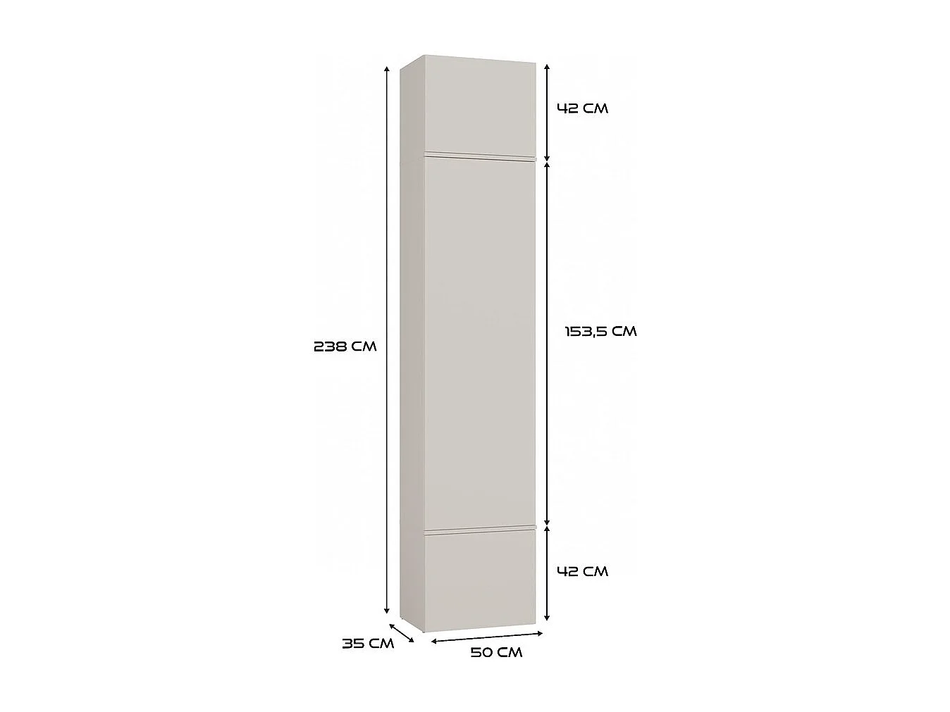 Armoire, cachemire / beige, 150 x 238 x 35 cm