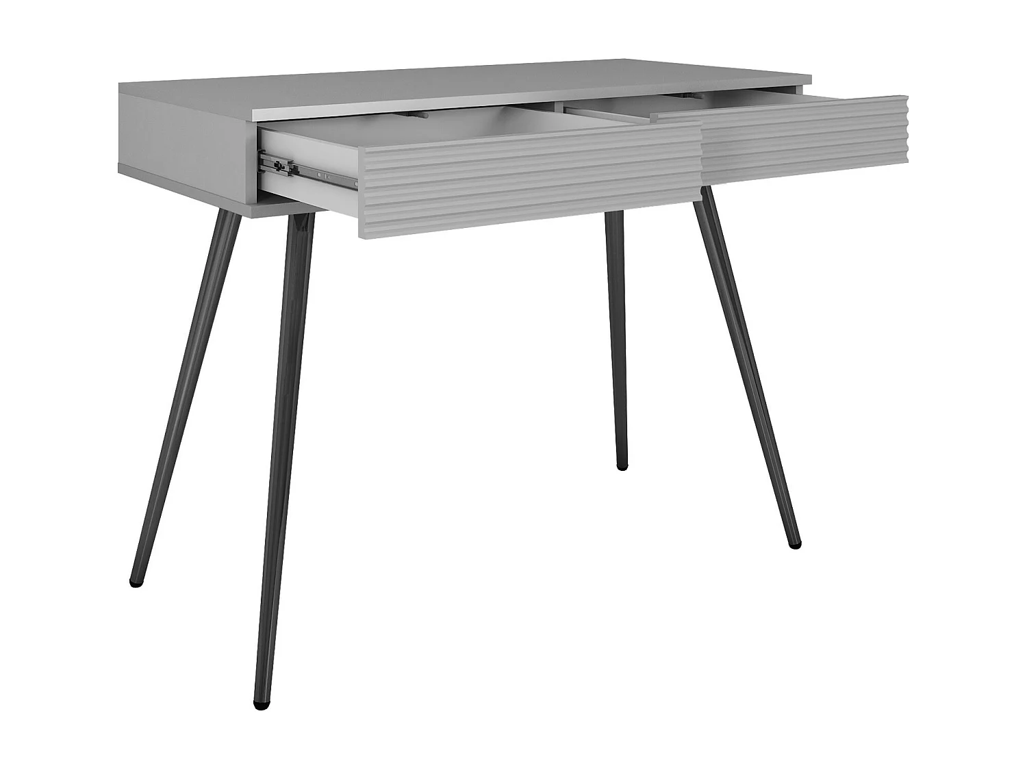 Coiffeuse blanche glamour avec pieds noirs, 102 x 80 x 50