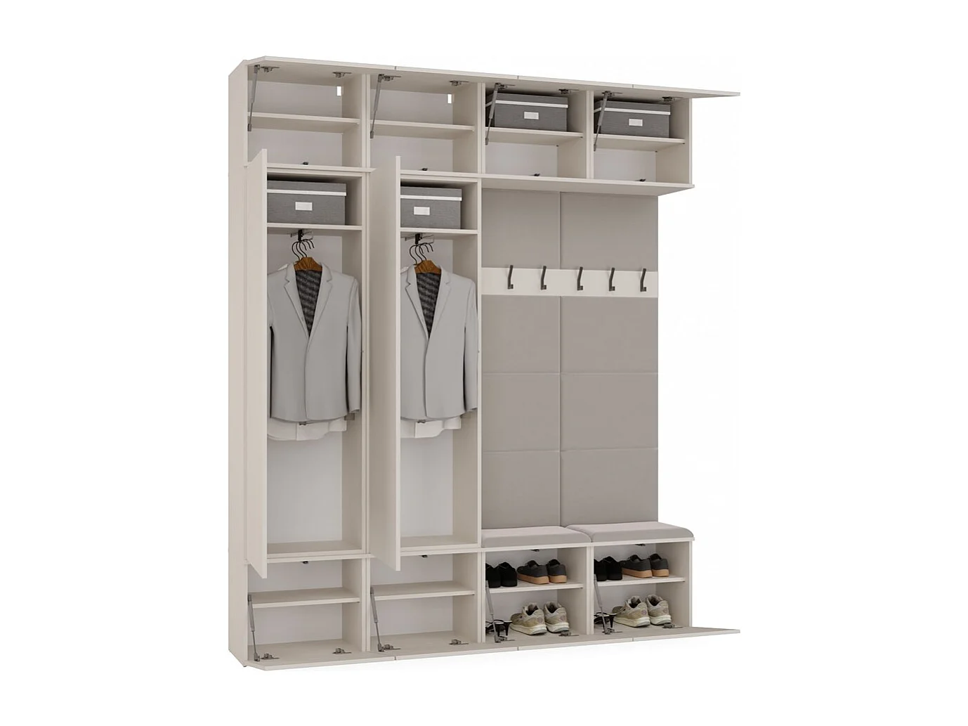 Armoire, cachemire / beige, 200 x 238 x 35 cm