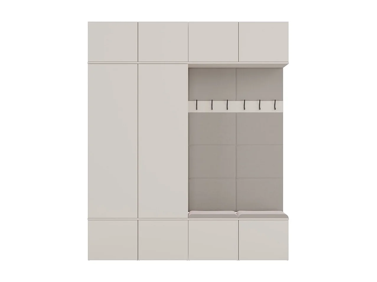 Armoire, cachemire / beige, 200 x 238 x 35 cm