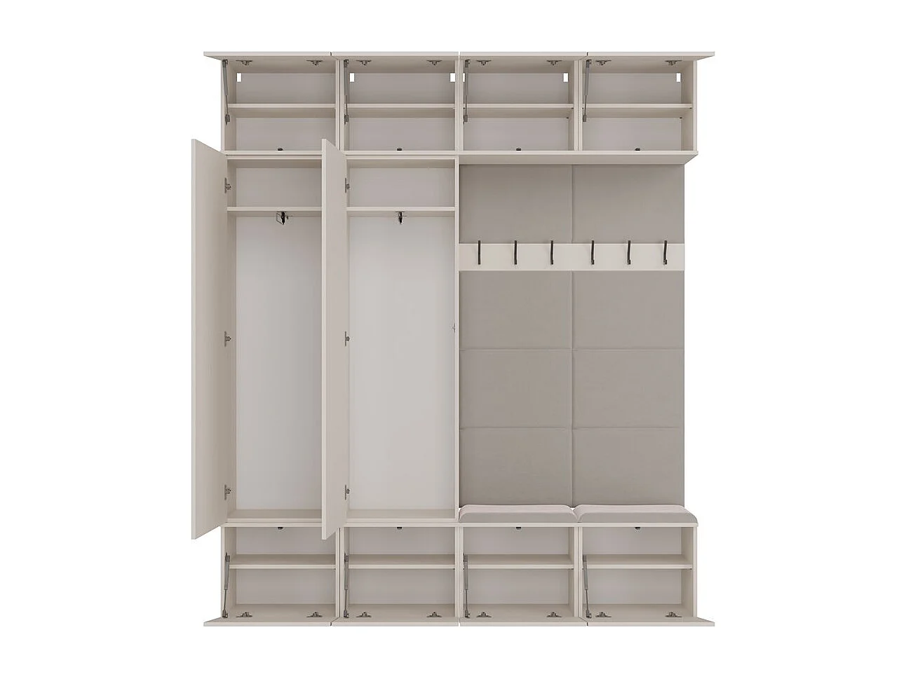 Armoire, cachemire / beige, 200 x 238 x 35 cm