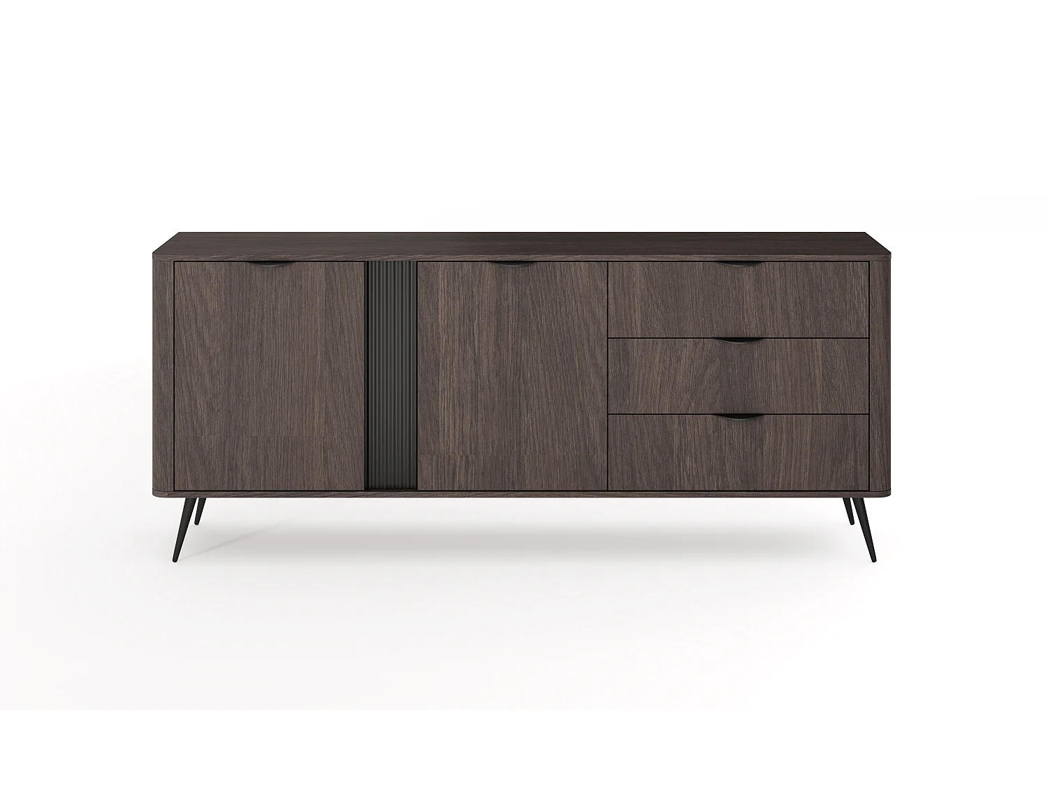 Kommode, Dunin Eiche kombiniert mit Schwarz, 195,2 x 81,2 x 38 cm