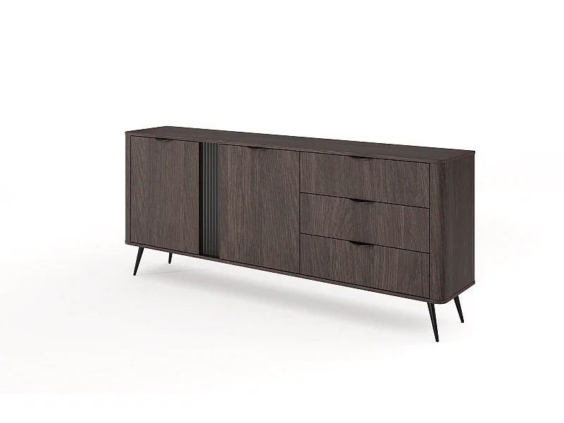 Kommode, Dunin Eiche kombiniert mit Schwarz, 195,2 x 81,2 x 38 cm