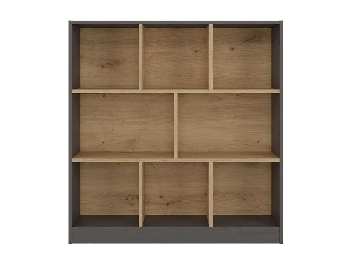 Bibliothèque, anthracite / chêne Artisan, 100 x 104 x 24 cm