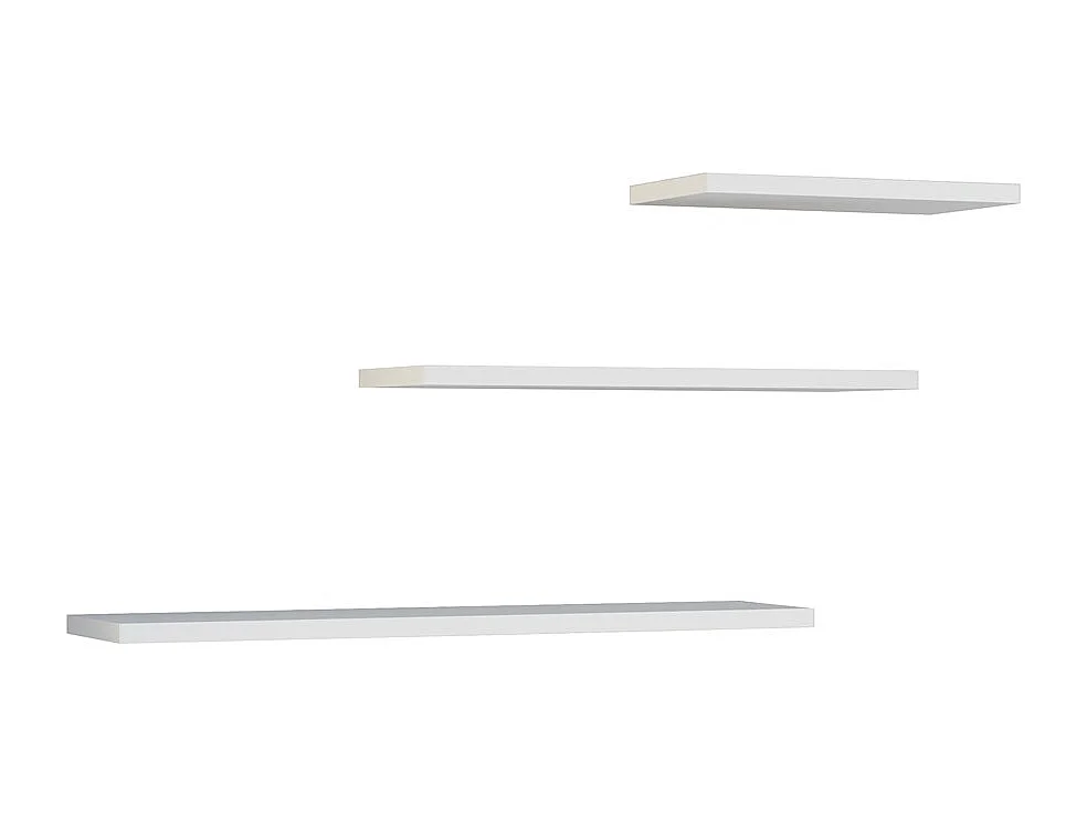 Étagères suspendues, blanches, 60 / 45 / 30 x 1,8 x 15 cm
