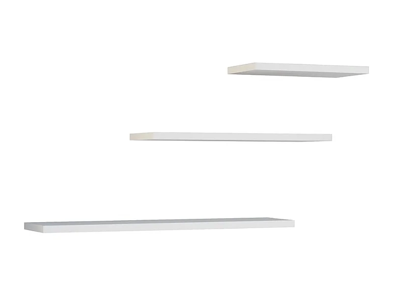 Étagères suspendues, blanches, 60 / 45 / 30 x 1,8 x 15 cm