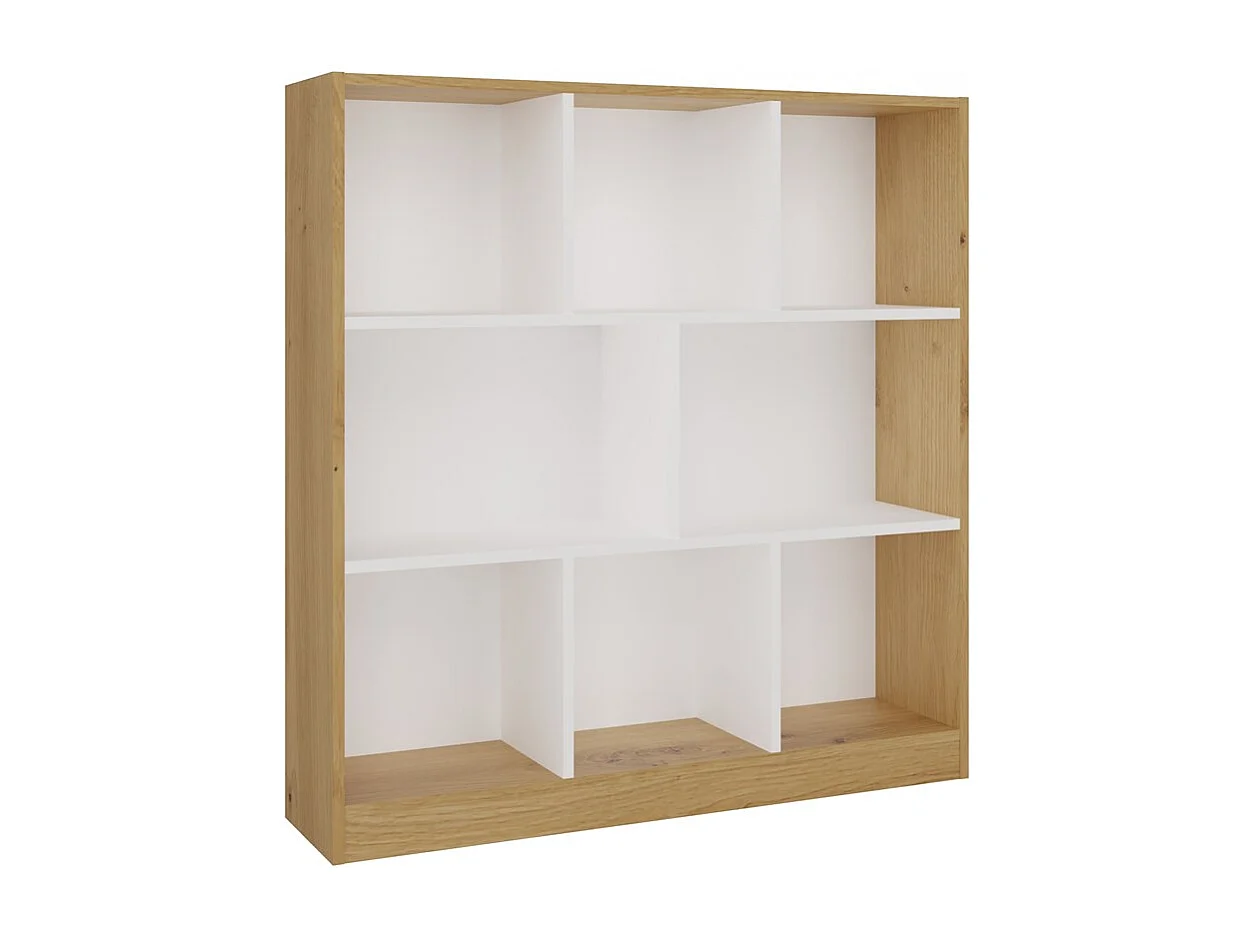 Bibliothèque, Chêne Artisan / Blanc, 100 x 104 x 24 cm