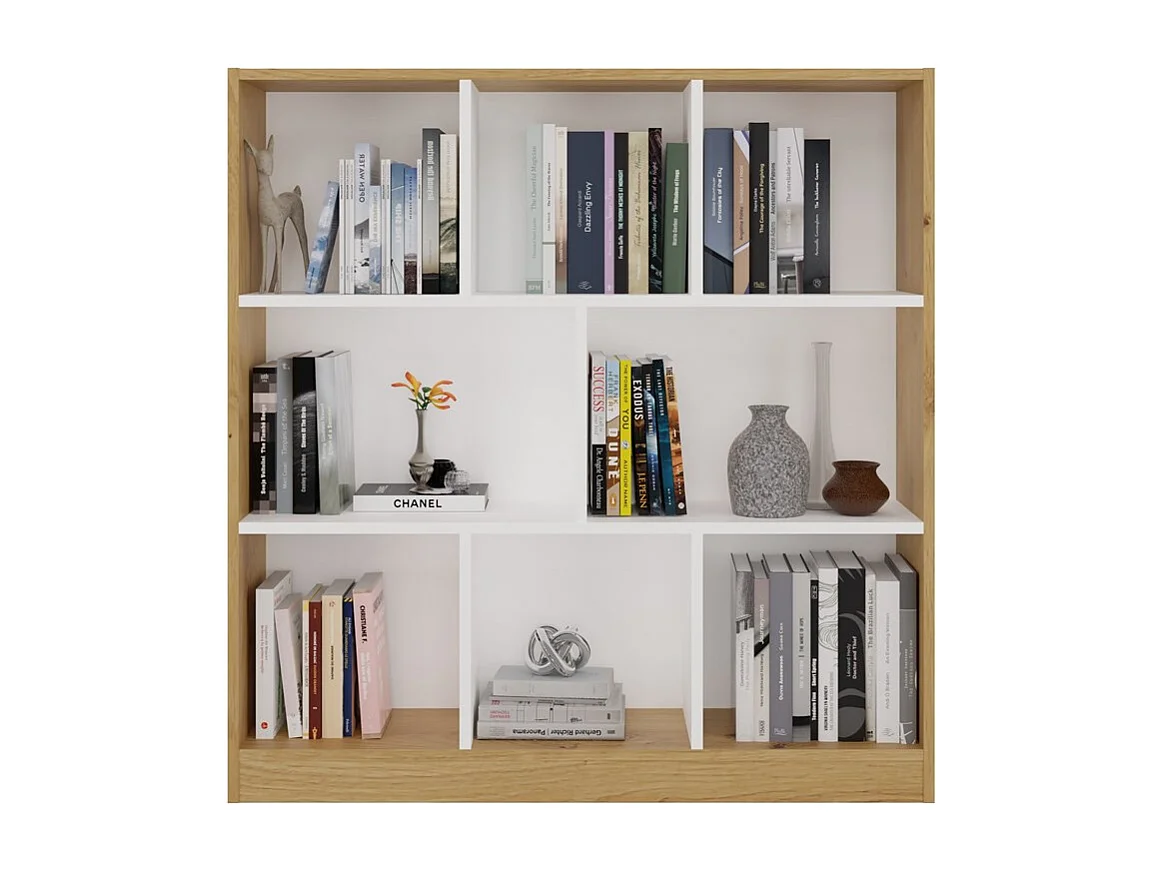 Bibliothèque, Chêne Artisan / Blanc, 100 x 104 x 24 cm