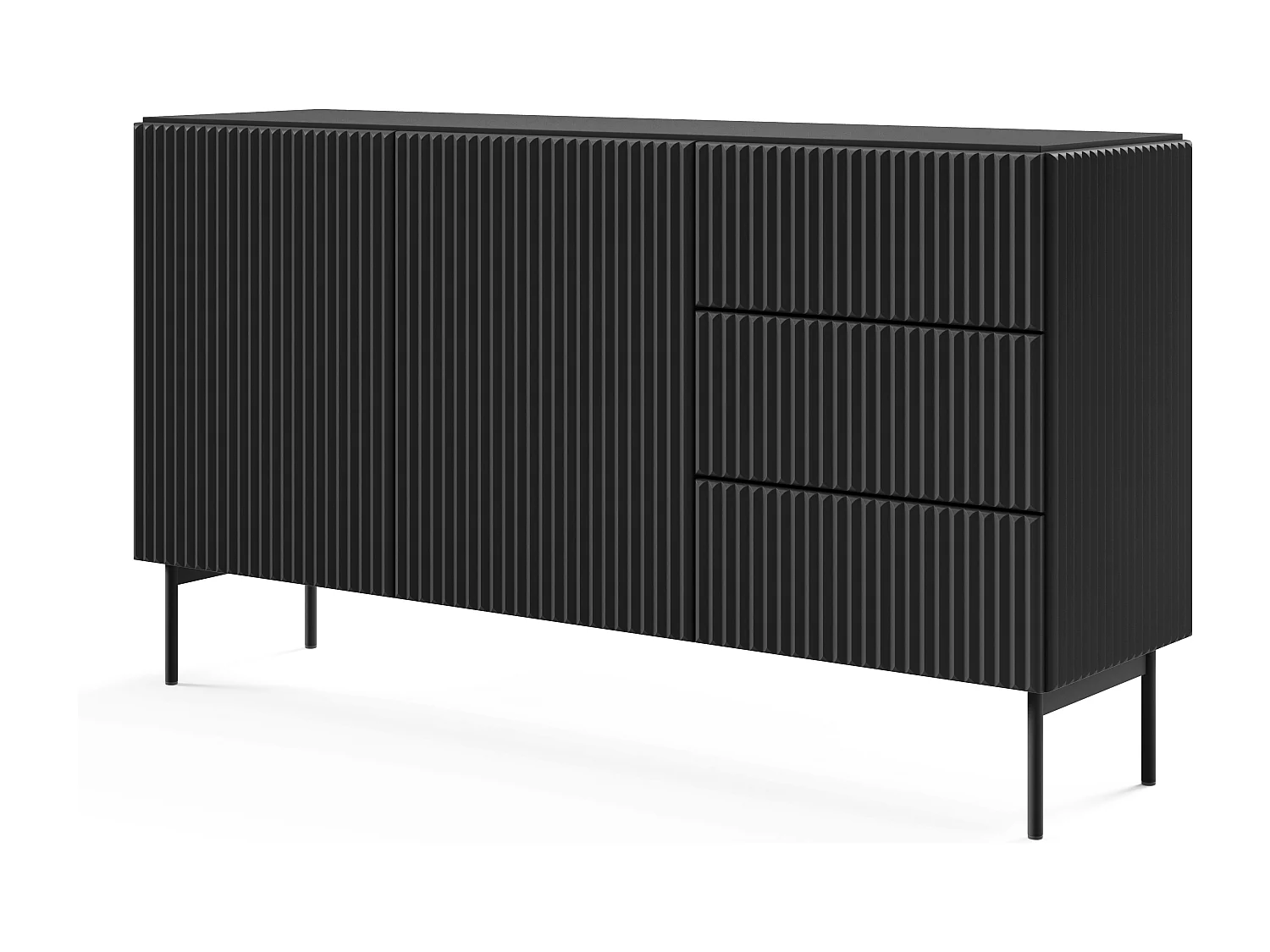 Kommode, sort, 147 x 81,2 x 39,8 cm