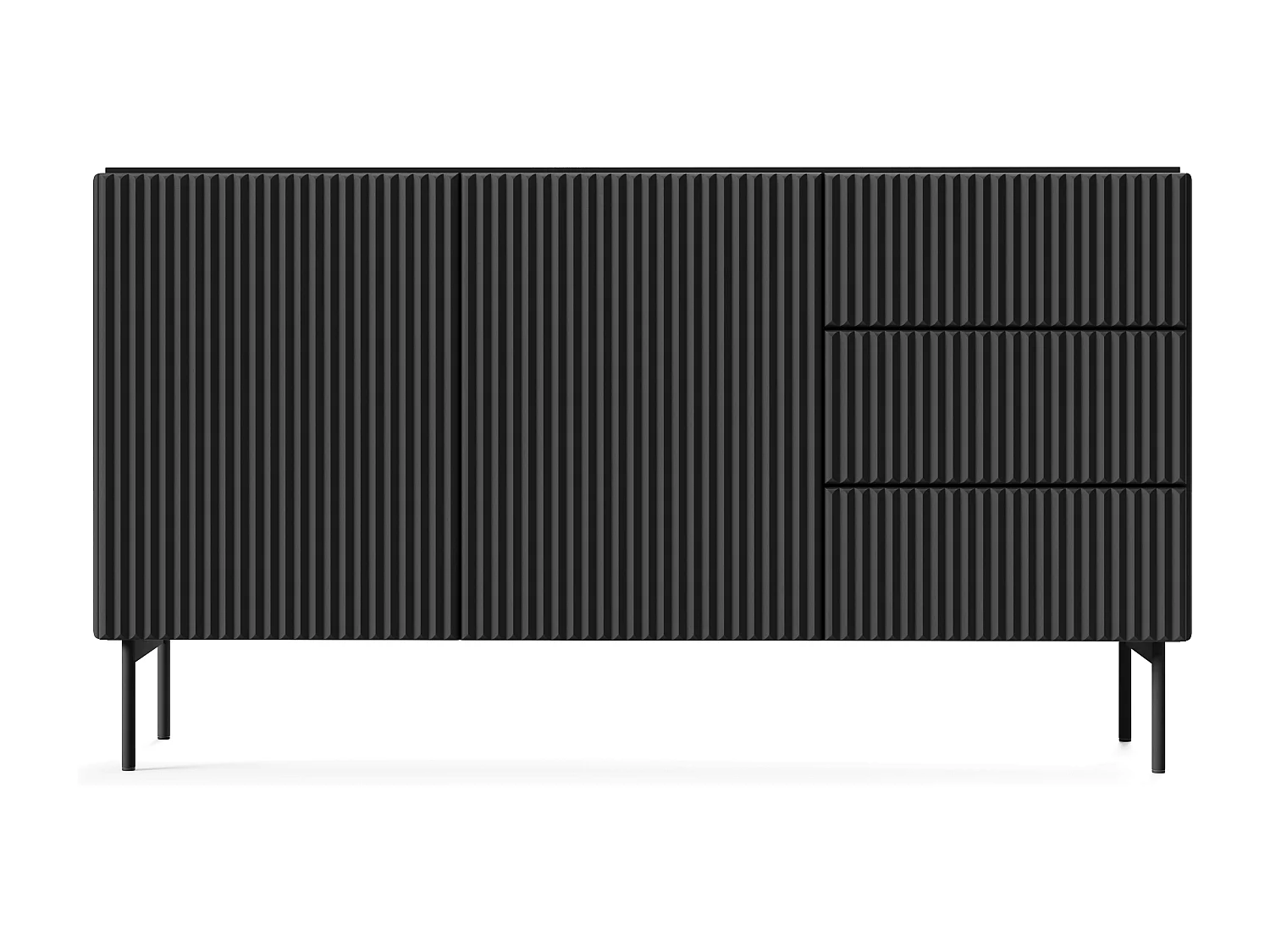 Kommode, sort, 147 x 81,2 x 39,8 cm