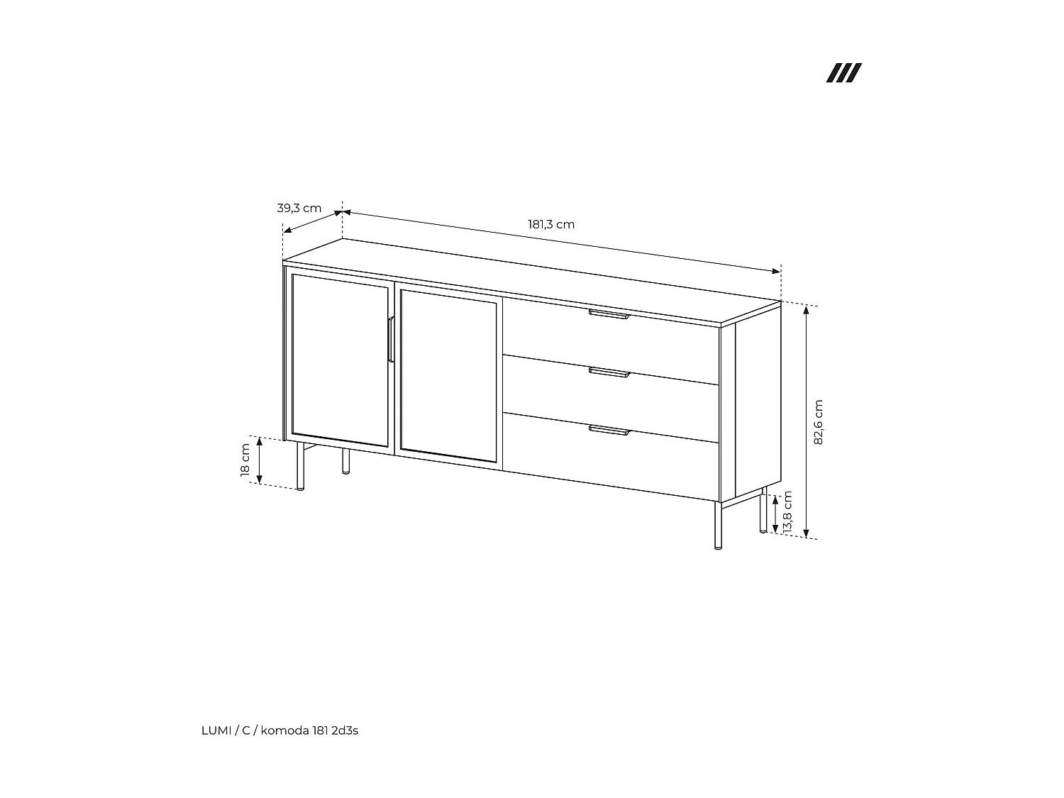 Commode, cachemire, 181,3 x 82,6 x 39,3 cm
