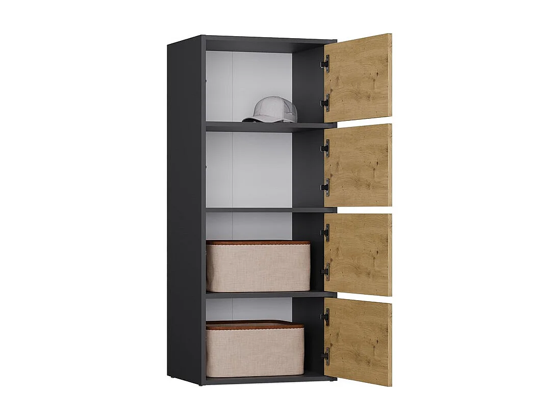 Commode, anthracite / chêne Artisan, 50 x 119 x 40 cm