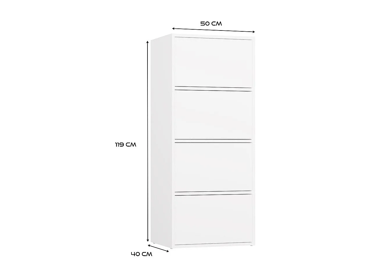 Commode, blanche, 50 x 119 x 40 cm
