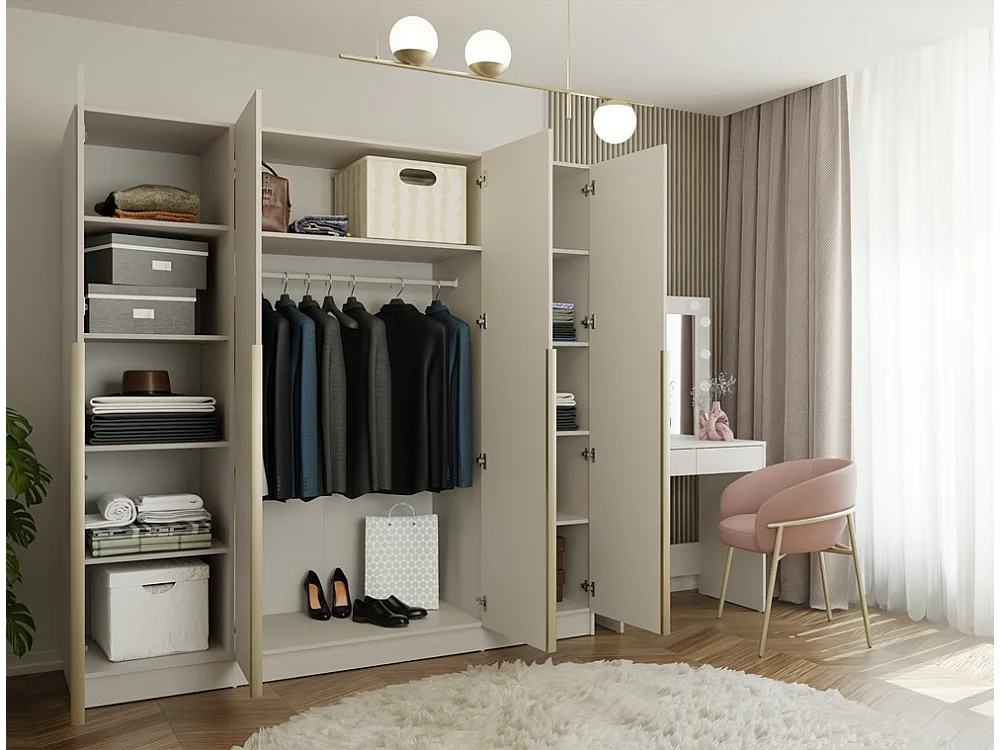 Armoire, cachemire / beige, 200 x 200 x 56,5 cm