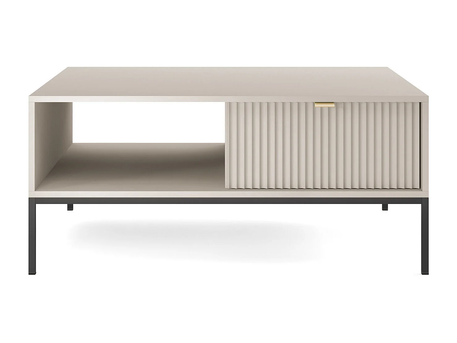 Mesa de centro: Caxemira, preta, 104 x 46 x 68 cm, alças douradas