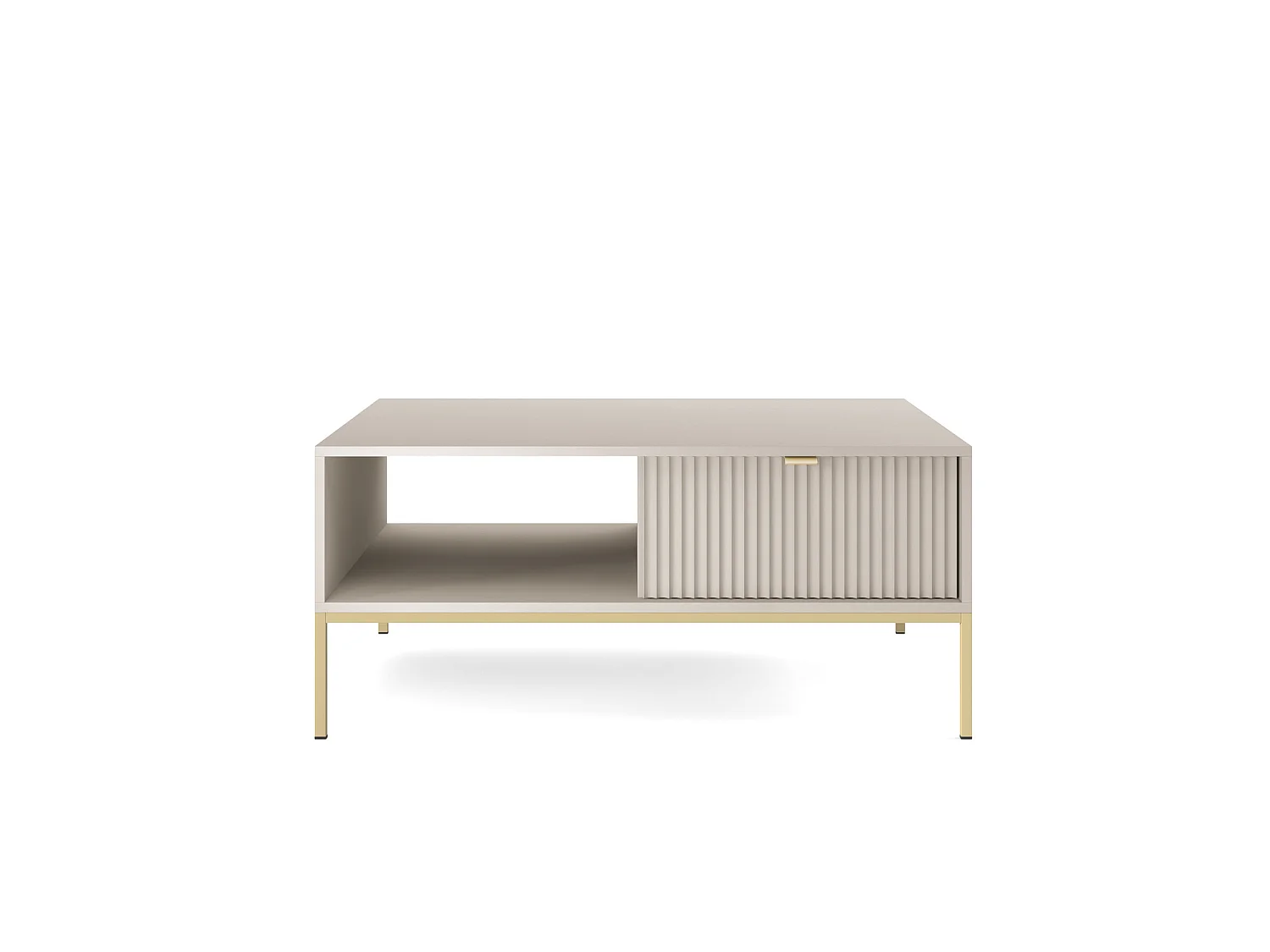 Table basse : 1 tiroir, Cachemire, or, 104 x 46 x 68 cm, poignées dorées