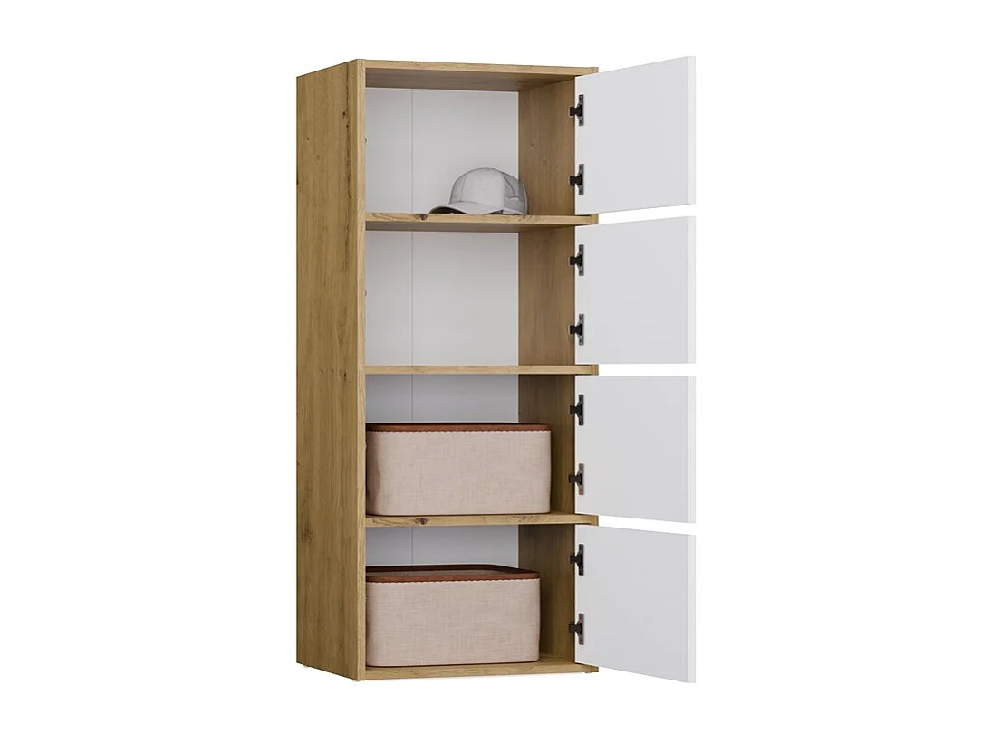 Commode, blanc / chêne Artisan, 50 x 119 x 40 cm