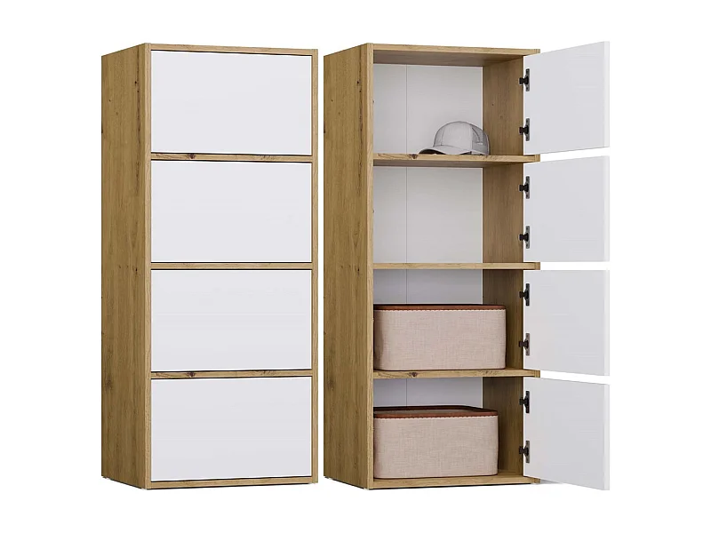 Commode, blanc / chêne Artisan, 50 x 119 x 40 cm