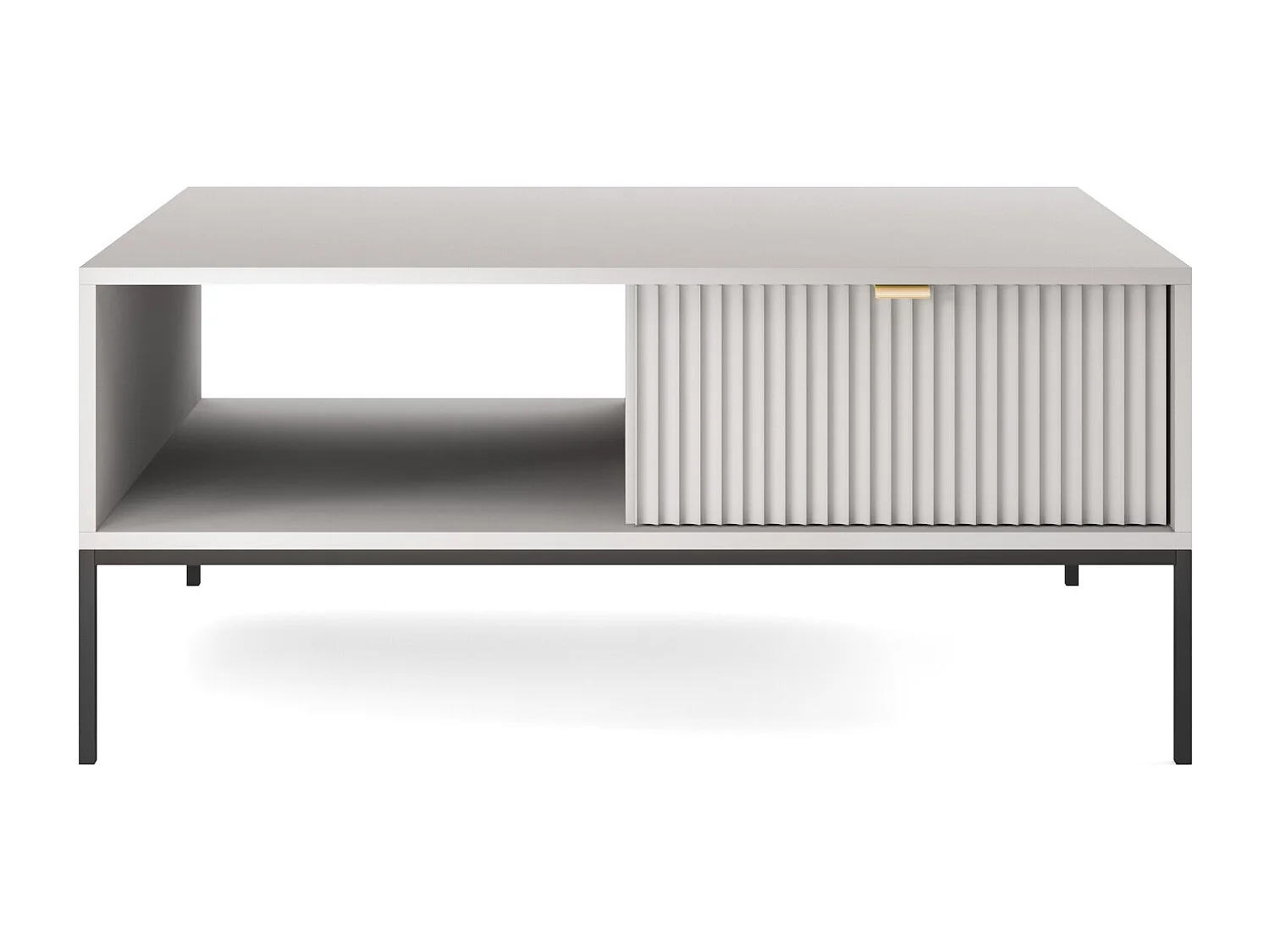 COUCHTISCH: Grau, Schwarz, 104 x 46 x 68 cm, goldene Griffe
