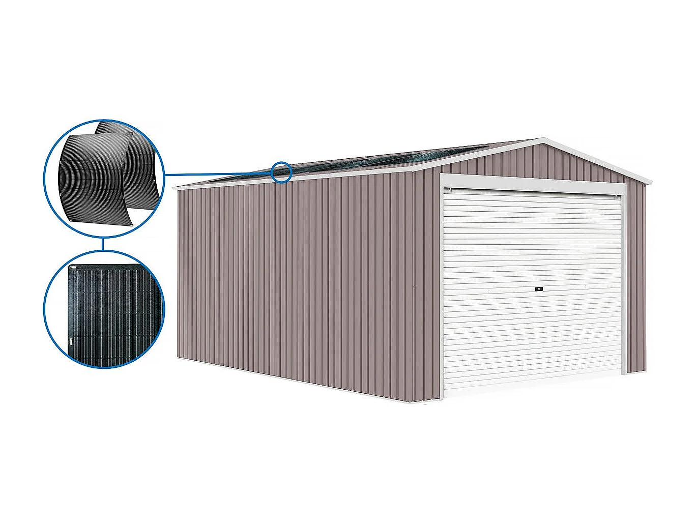 Garage métal "Nevada" - 18,56m² avec panneaux solaires