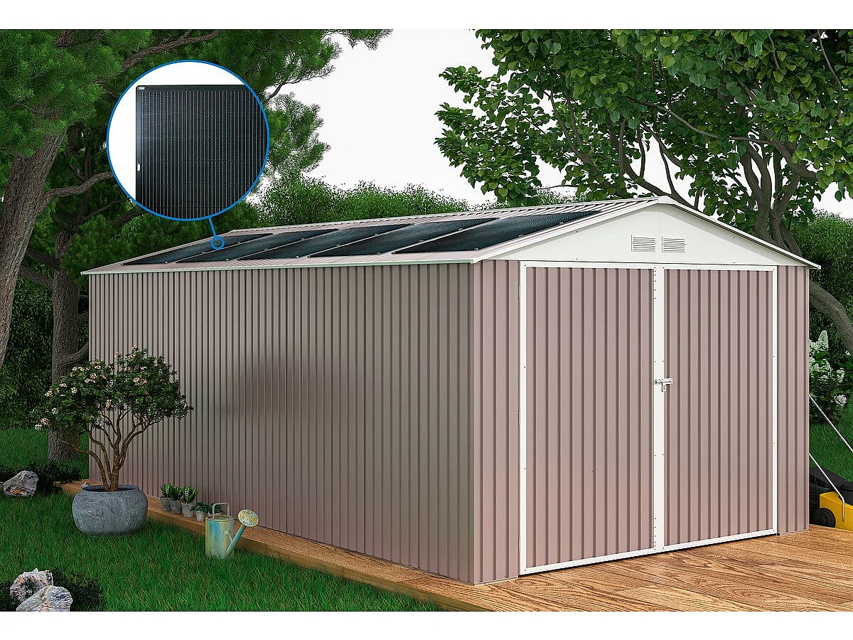 Garage métal "Nevada" - 18,56m² avec panneaux solaires