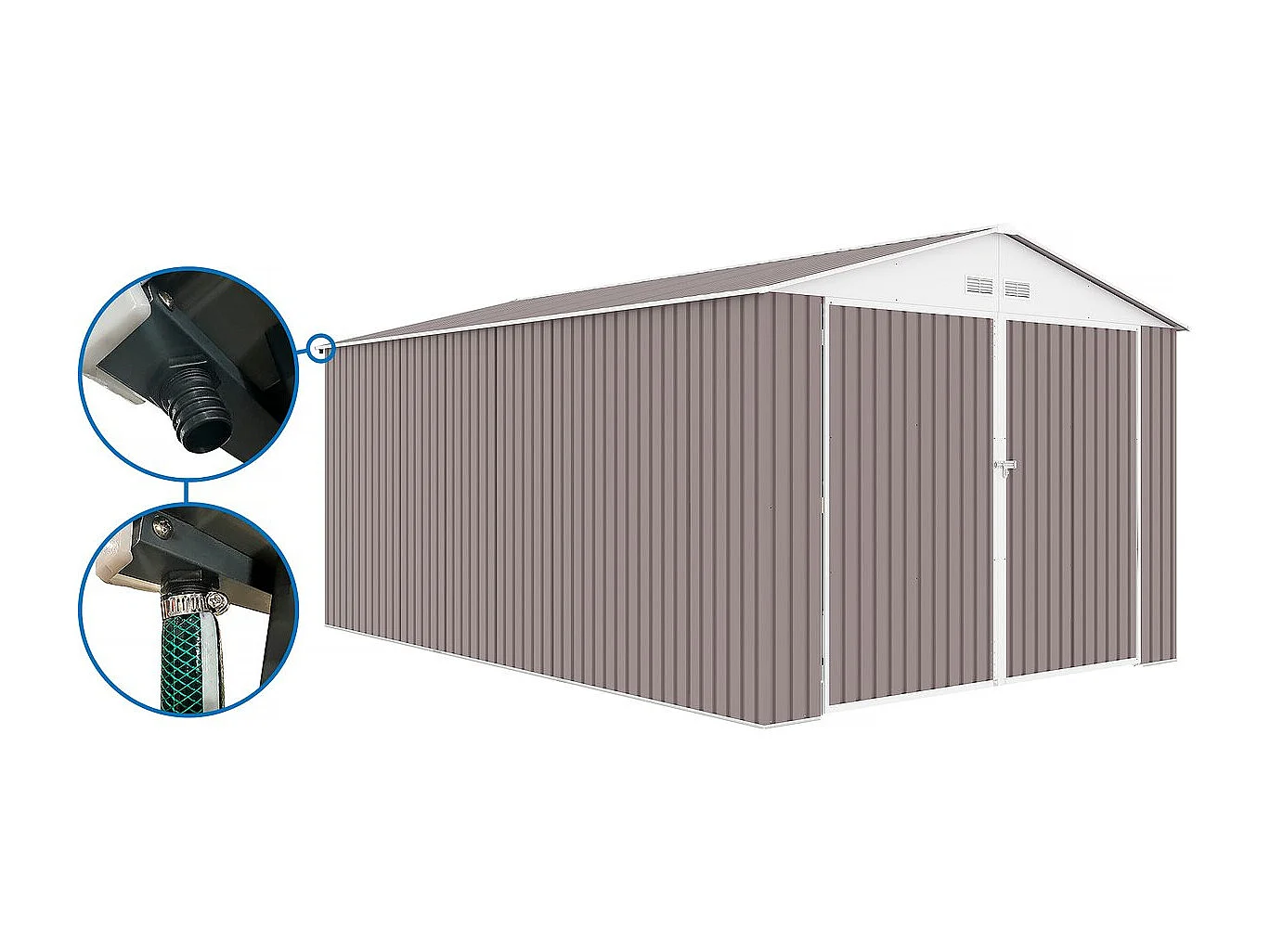 Garage métal "Nevada" - 18,56m² avec gouttière