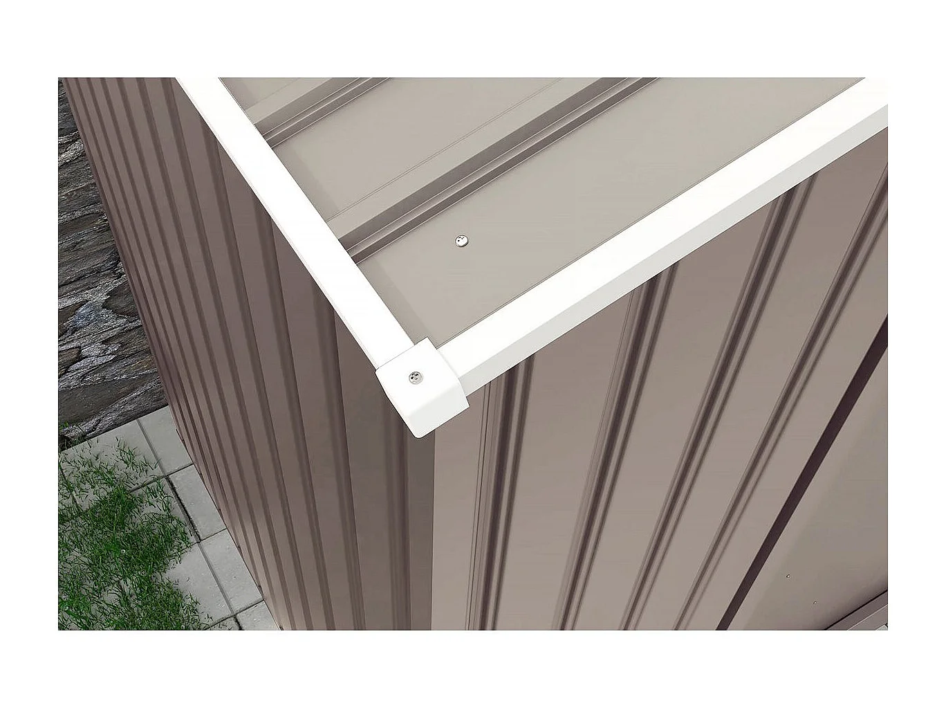 Garage métal "Nevada" - 15,36m² avec gouttière robuste et fonctionnel