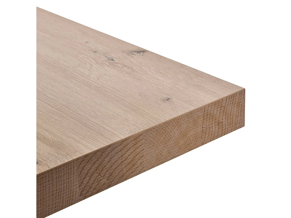 Ensemble séjour table repas 200cm piètement X + buffet aspect bois finition Hudson Oak - URIDSON