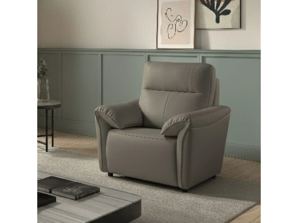 Fauteuil Relax Electrique Cuir Gris éléphant - MAZARO