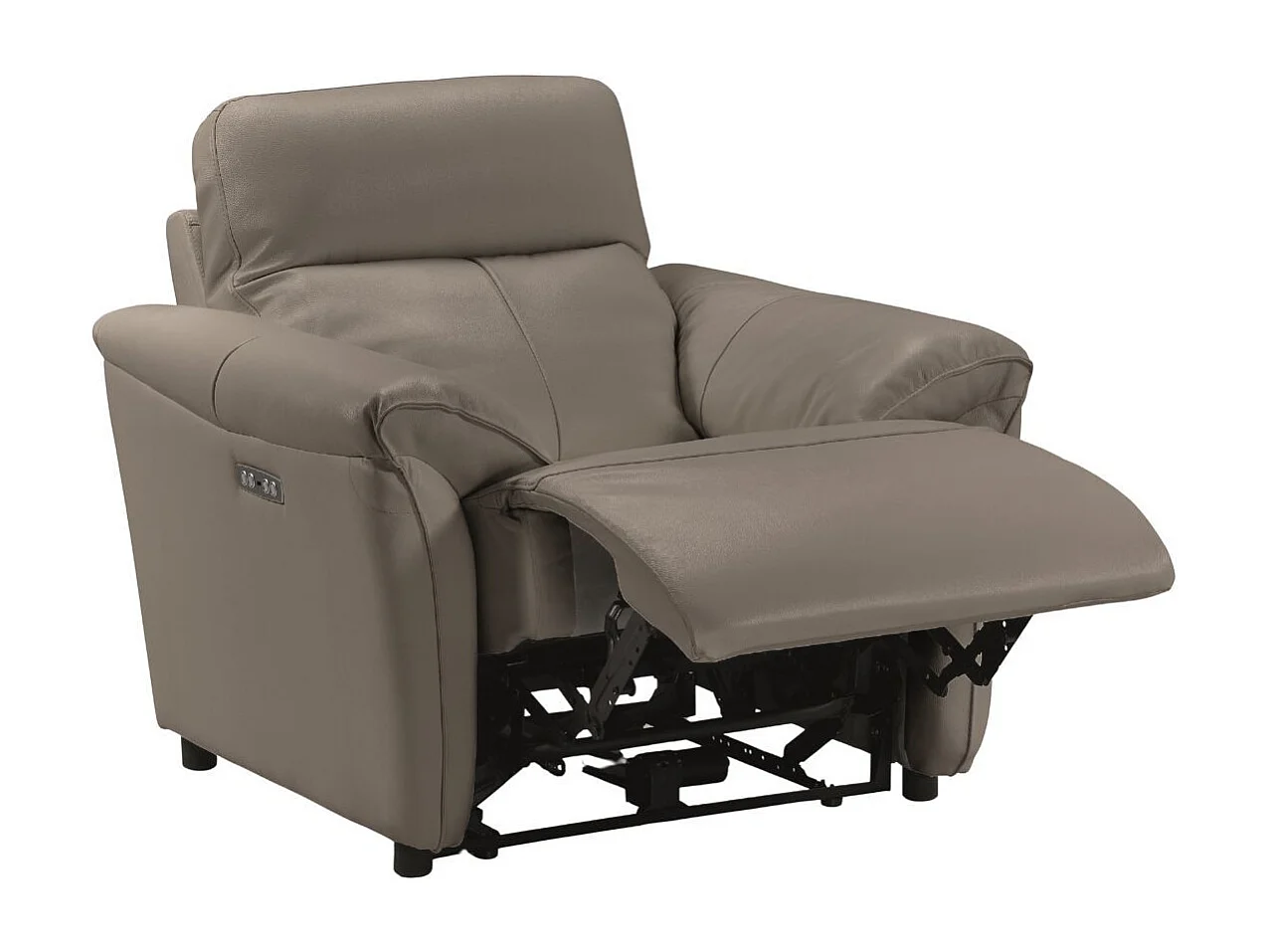 Fauteuil Relax Electrique Cuir Gris éléphant - MAZARO