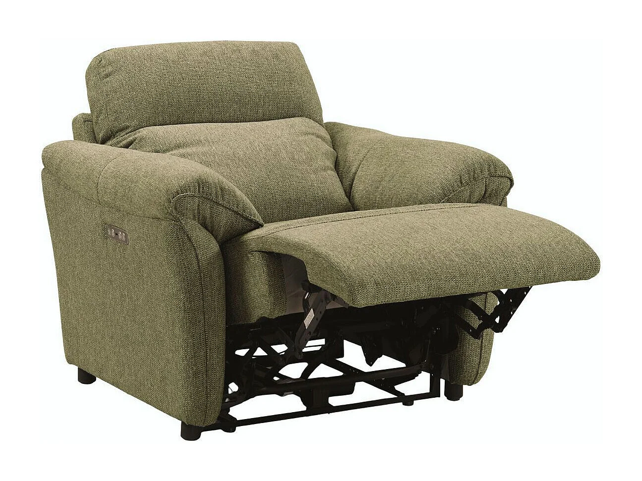 Fauteuil Relax Electrique Tissu Vert Chiné - MAZARO
