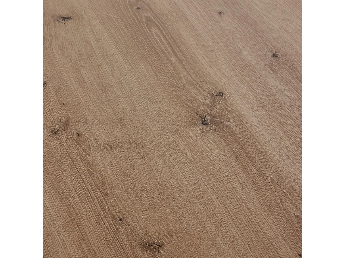 Ensemble séjour complet table repas 230cm piètement X + buffet + argentier aspect bois finition Hudson Oak - URIDSON