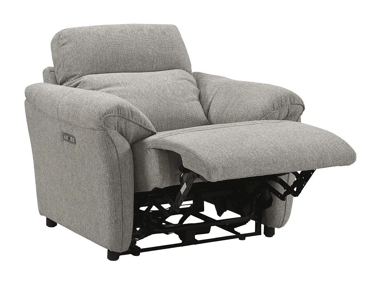 Fauteuil Relax Electrique Tissu Gris Chiné - MAZARO
