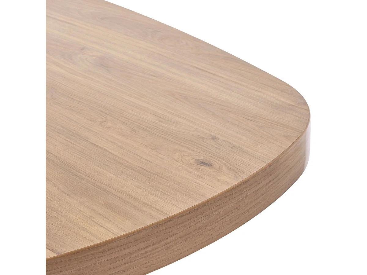 Ensemble séjour table repas ovale pied étoile + buffet aspect bois finition Castel Oak - SORIEL