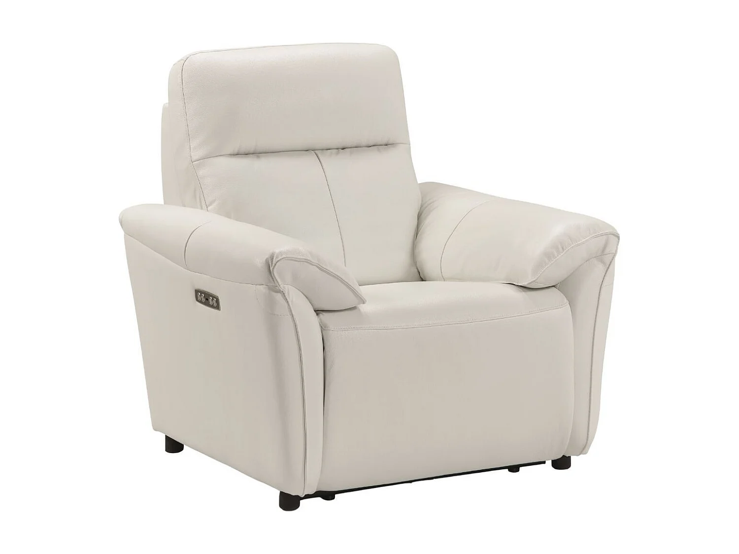 Fauteuil Relax Electrique Cuir Blanc - MAZARO