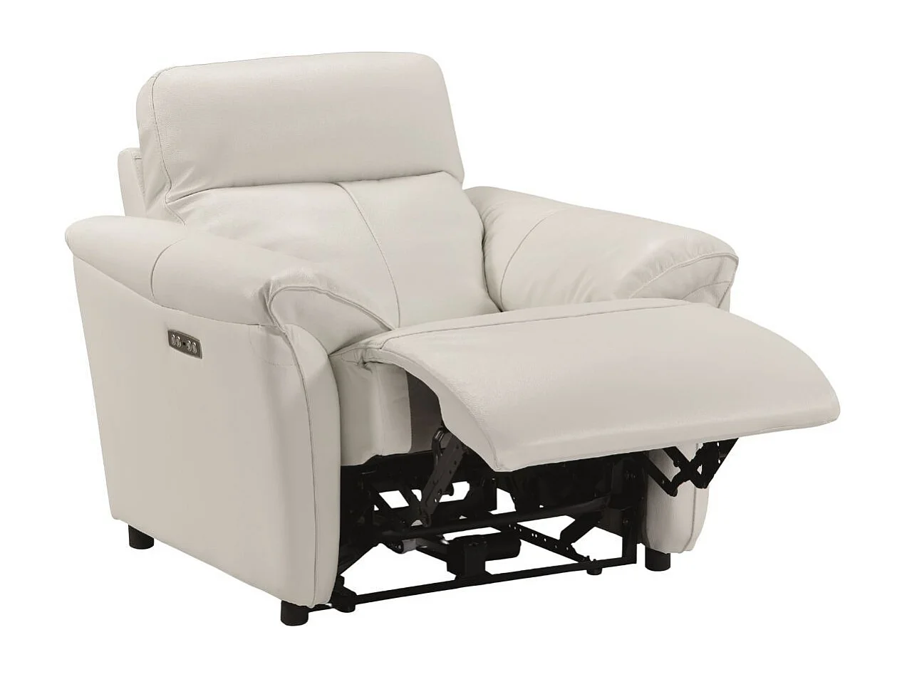 Fauteuil Relax Electrique Cuir Blanc - MAZARO