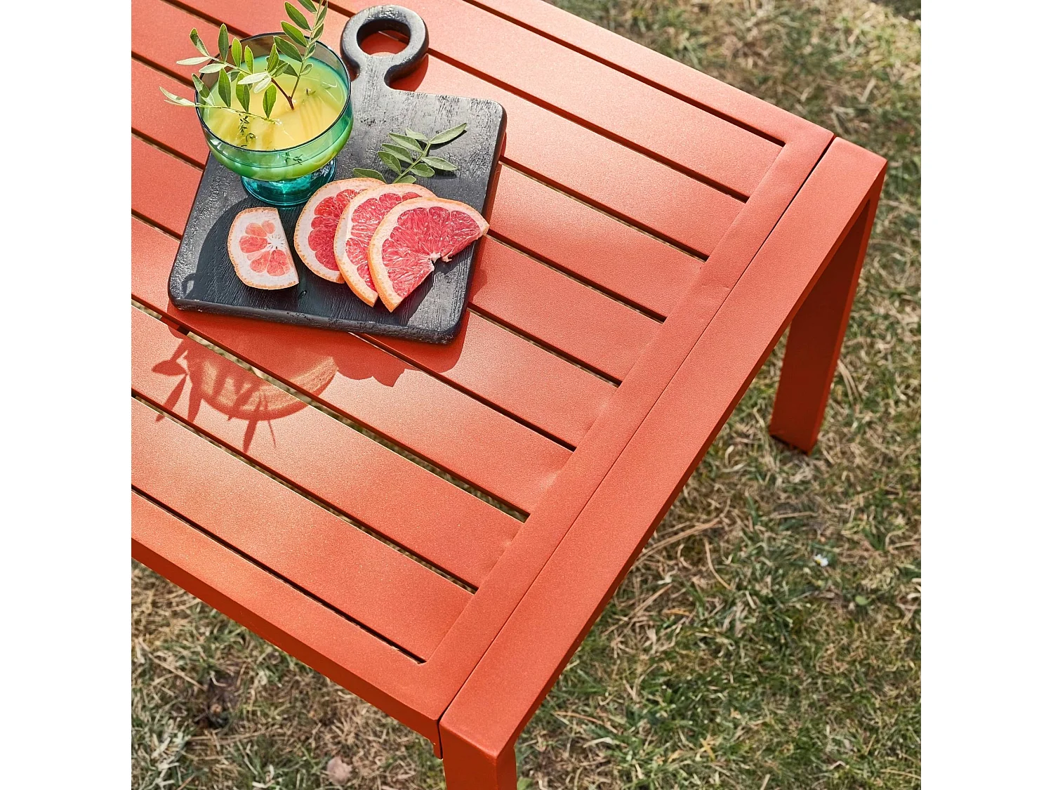 Salon de jardin aluminium 4 places terracotta - Onara