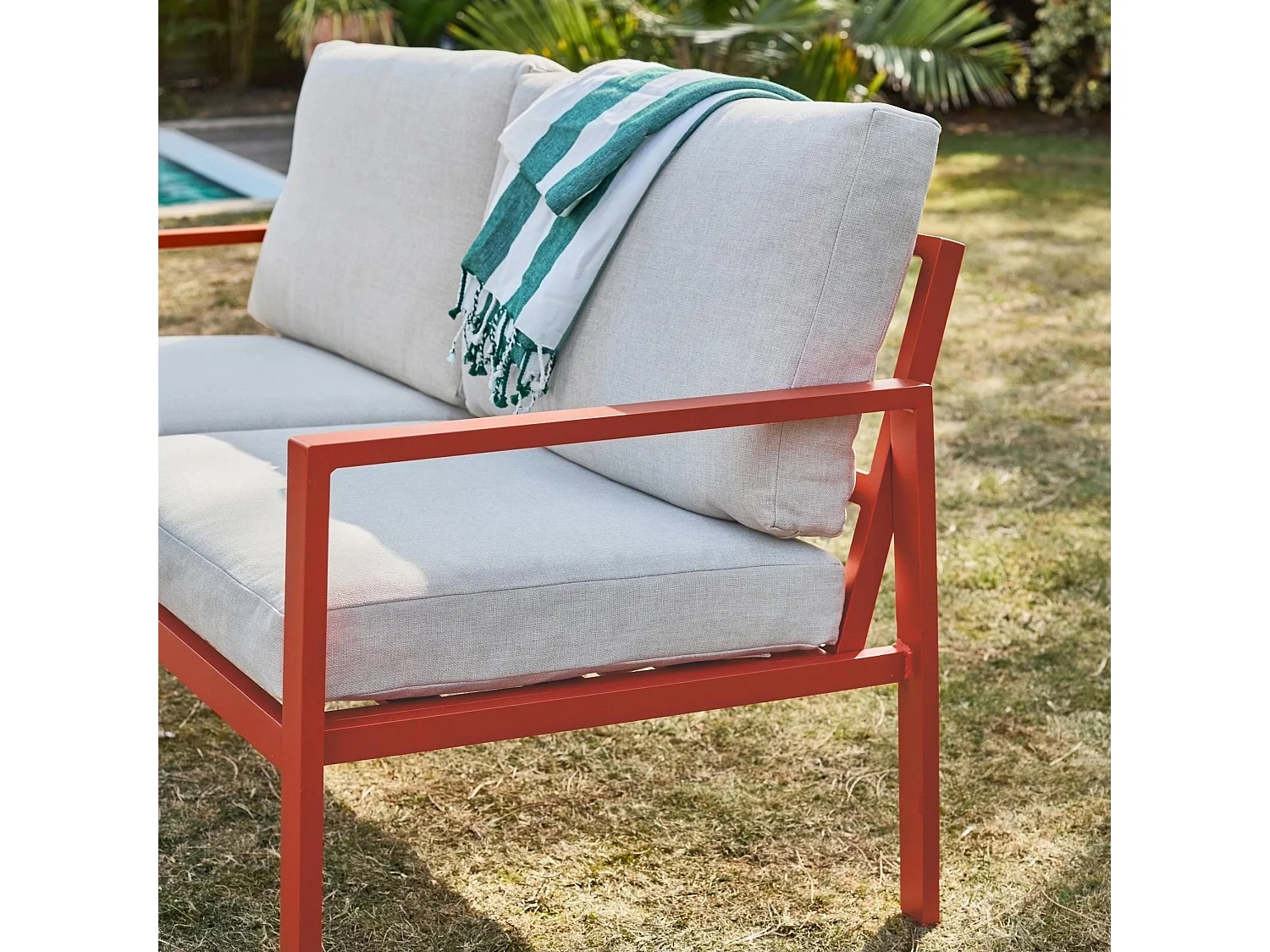 Salon de jardin aluminium 4 places terracotta - Onara