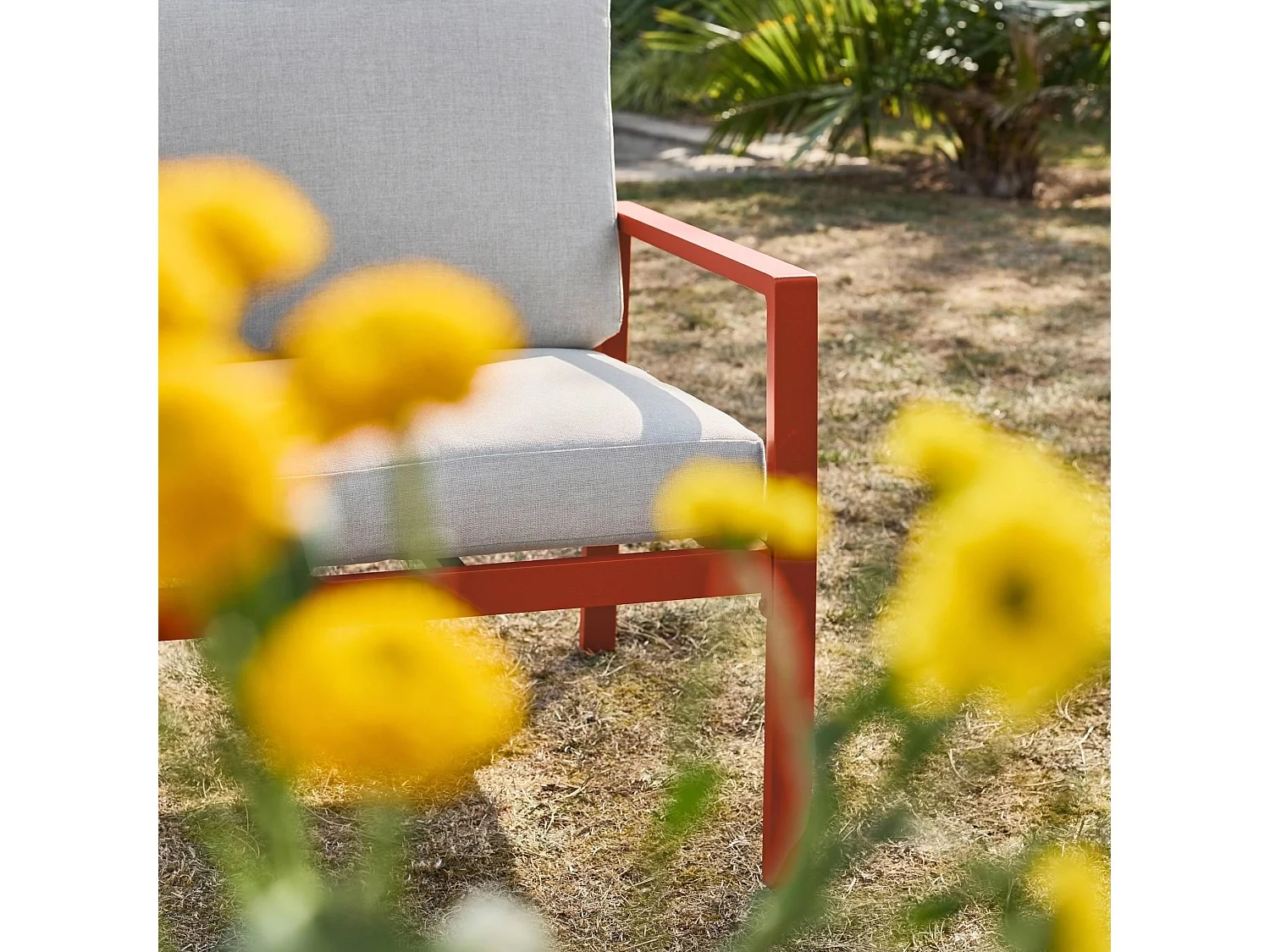 Salon de jardin aluminium 4 places terracotta - Onara