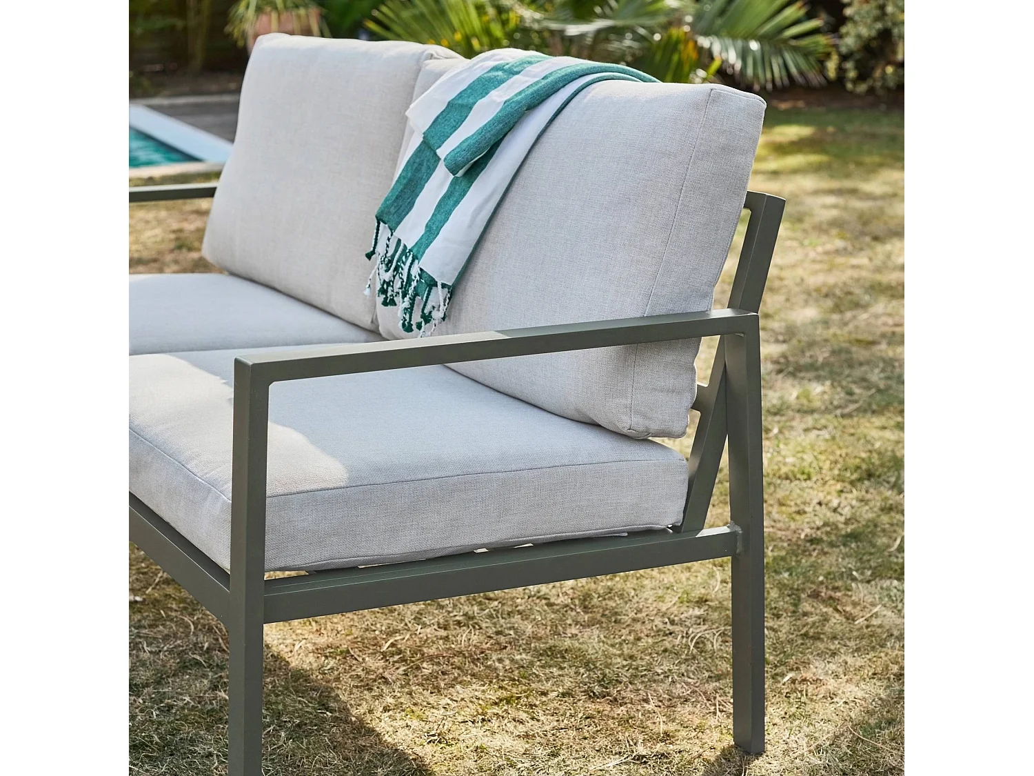 Salon de jardin aluminium 4 places kaki - Onara