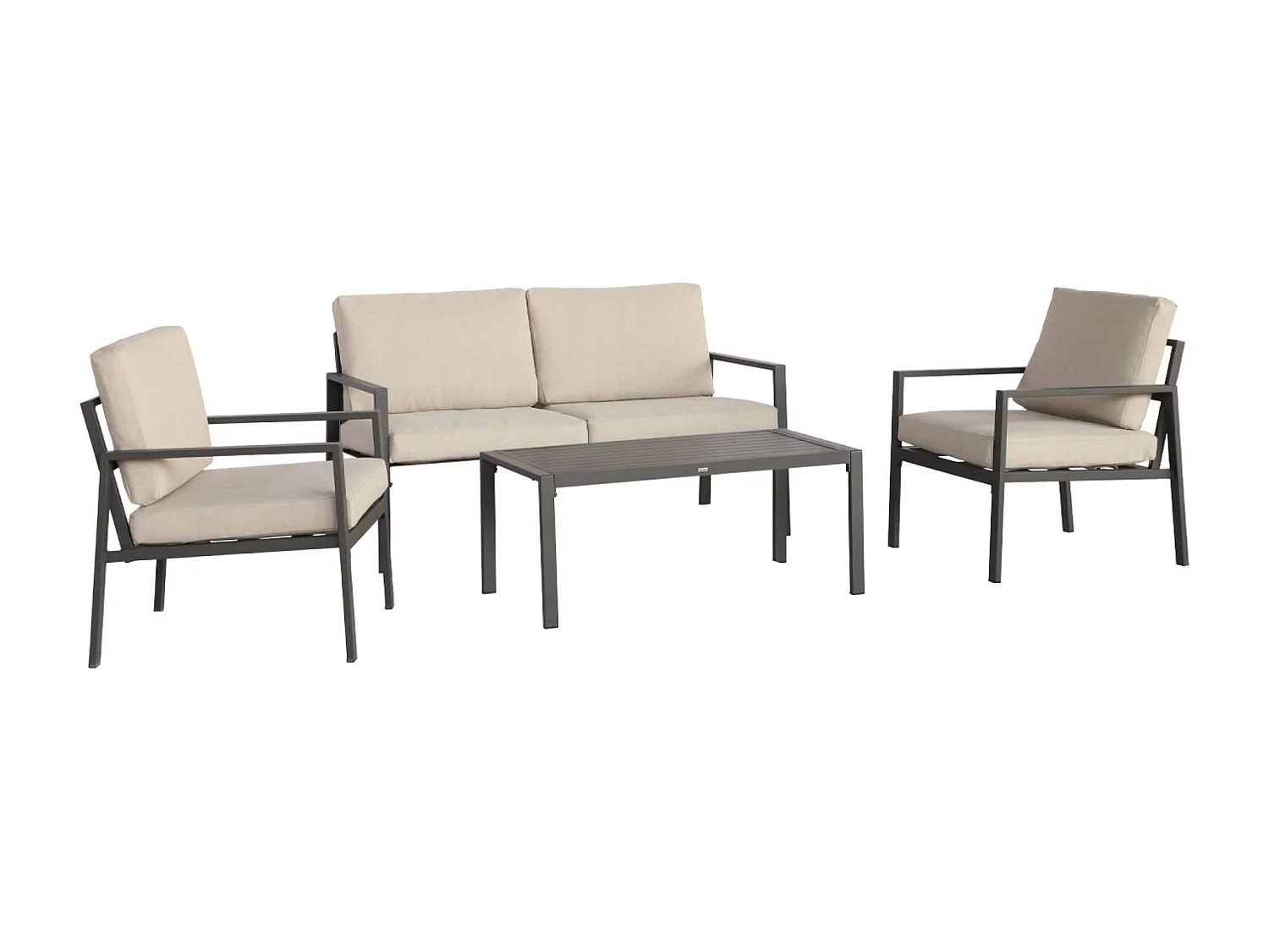 Salotto da giardino in alluminio, 4 posti, antracite