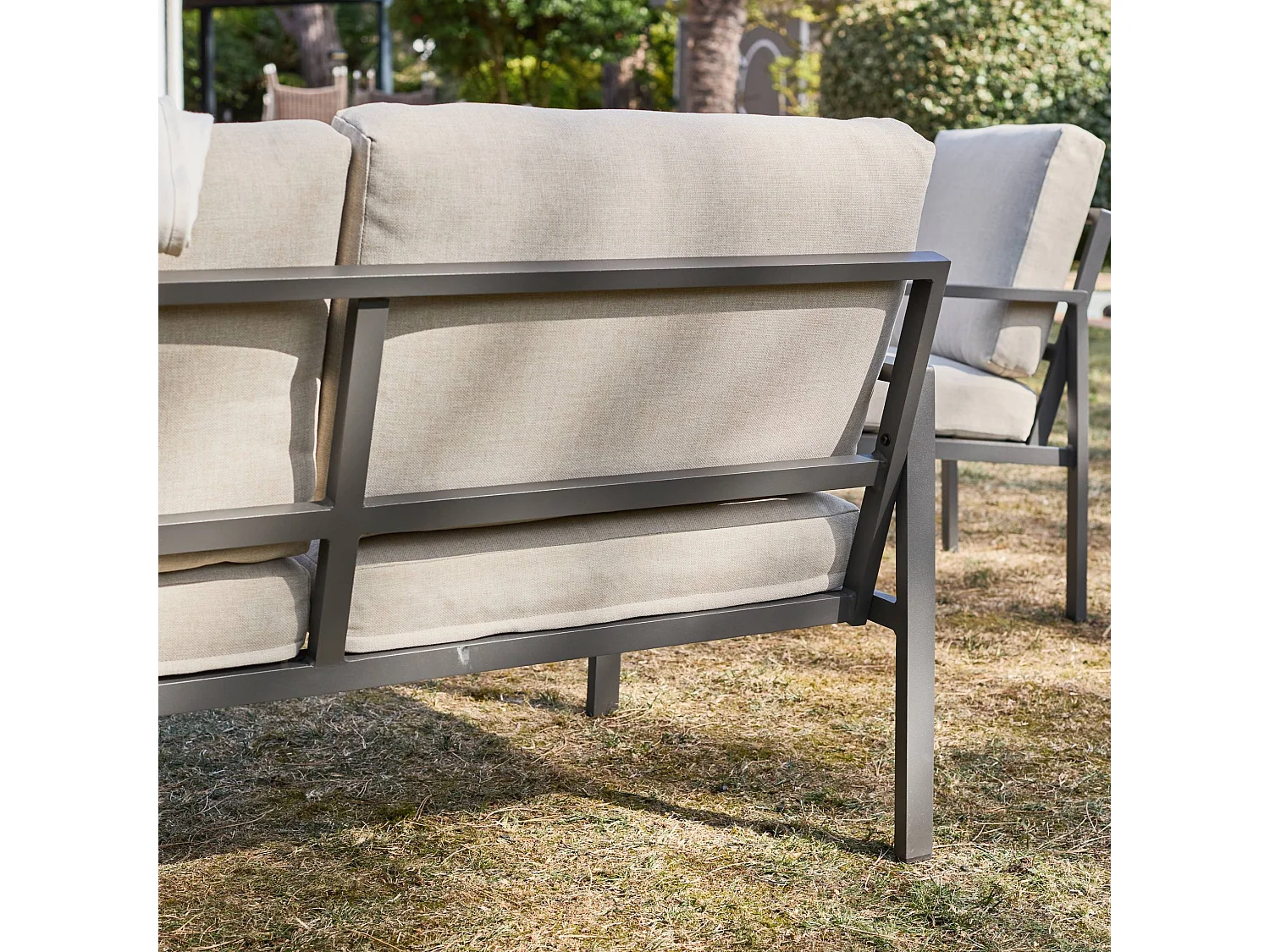 Salotto da giardino in alluminio, 4 posti, antracite