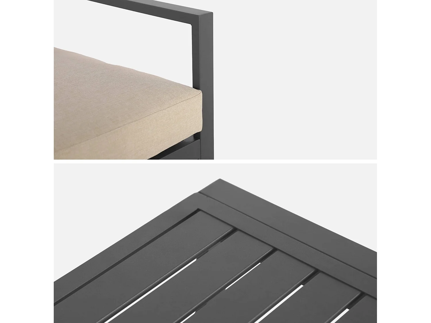 Salotto da giardino in alluminio, 4 posti, antracite