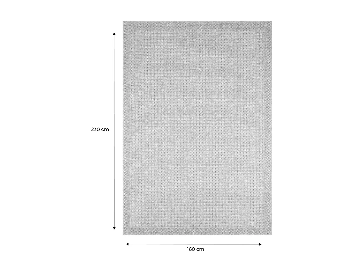 Tapis intérieur/extérieur rectangulaire effet toile de jute beige 160 x 230 cm - Finch