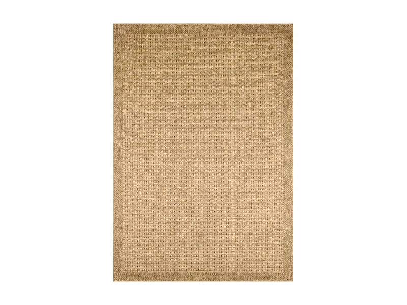 Tapis intérieur/extérieur rectangulaire effet toile de jute beige 160 x 230 cm - Finch