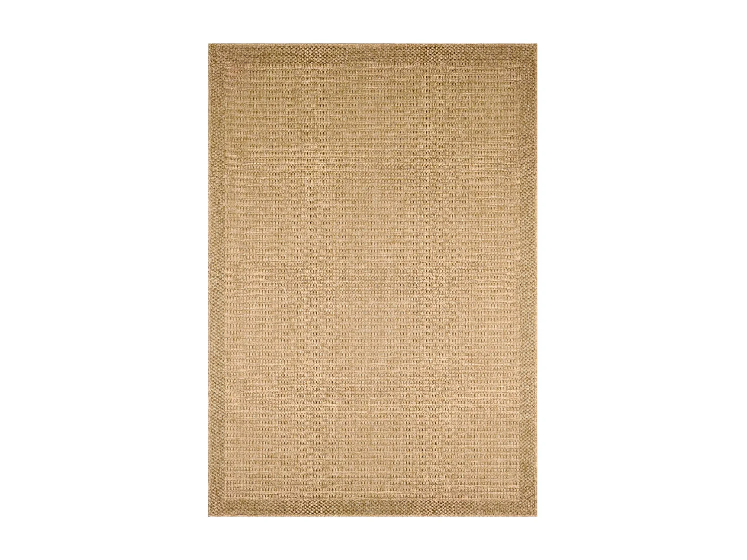 Tapis intérieur/extérieur rectangulaire effet toile de jute beige 200 x 290 cm - Finch
